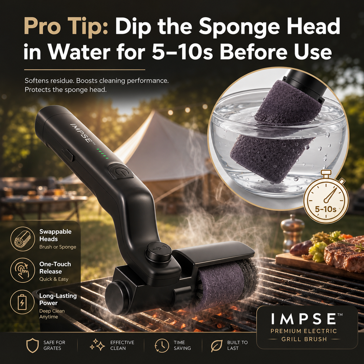 Impsse™ Premium Electric Grill Brush
