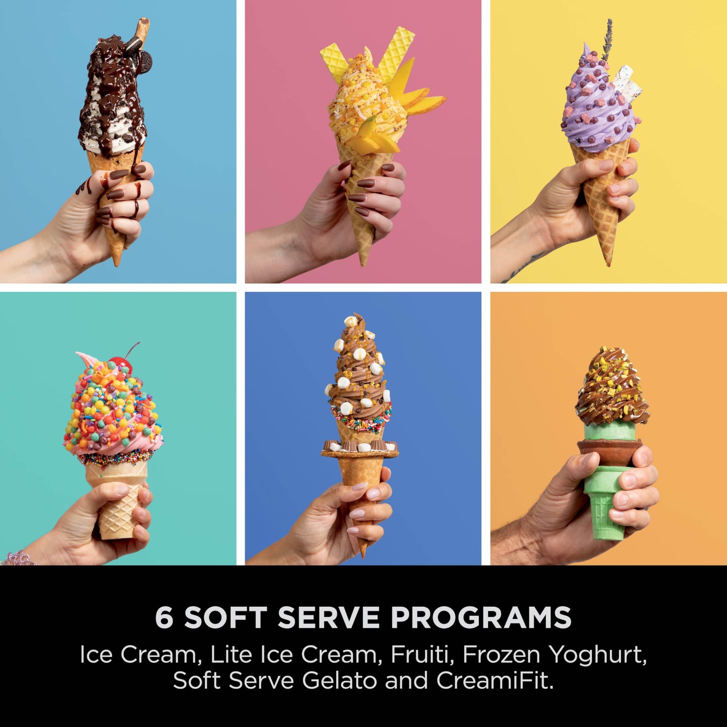 CREAMi Scoop and Swirl Soft Serve and Ice Cream Maker with 2x Tubs, 13 Functions, Makes Ice Cream