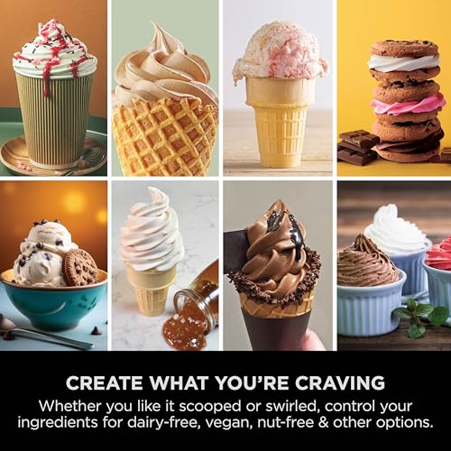 CREAMi Scoop and Swirl Soft Serve and Ice Cream Maker with 2x Tubs, 13 Functions, Makes Ice Cream