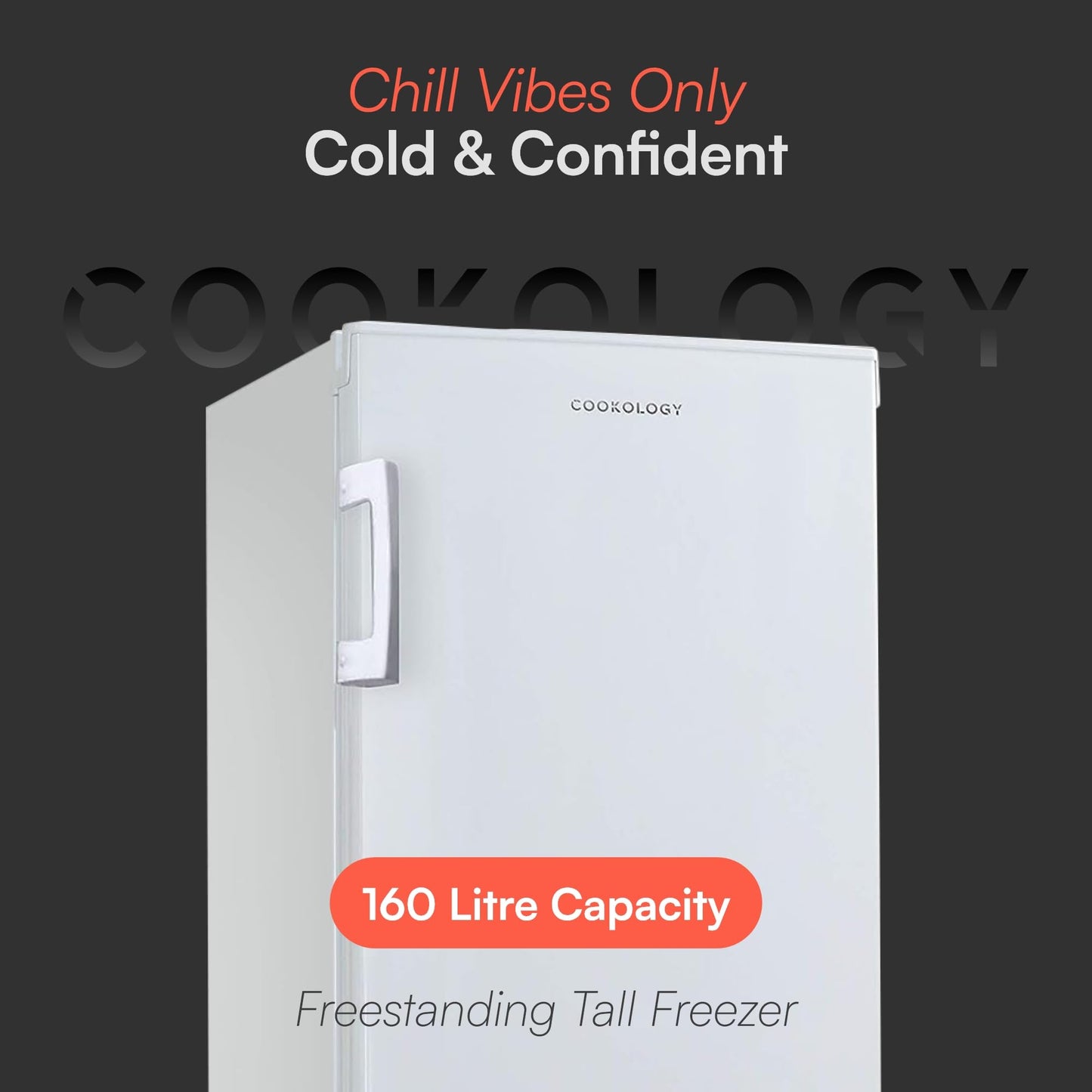 CTFZ160WH Tall Freestanding Freezer - Upright Freezer with 160 Litre Capacity - 142cm High and 55cm Wide