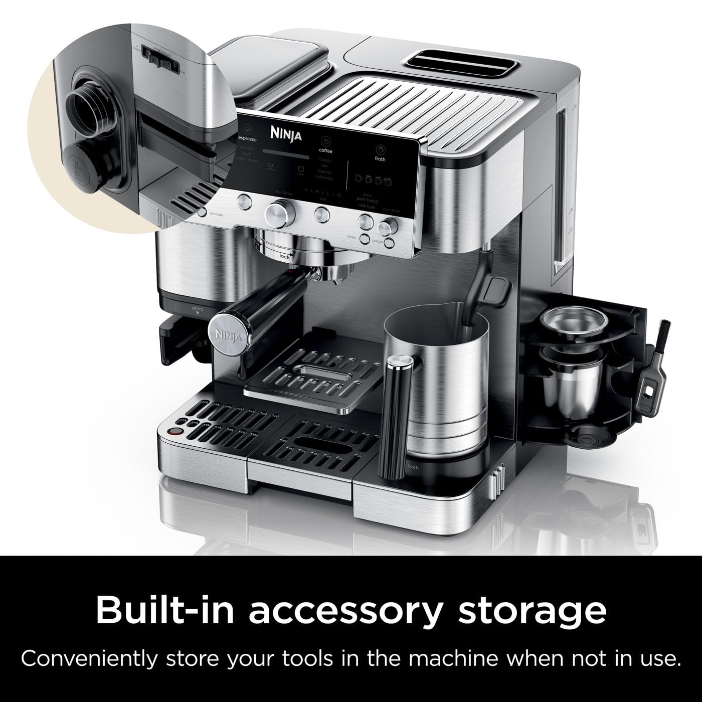 Luxe Premier 3-in-1 Coffee Machine, Latte, Cappuccino, Cold Brew & Espresso Maker With Built in Bean Grinder