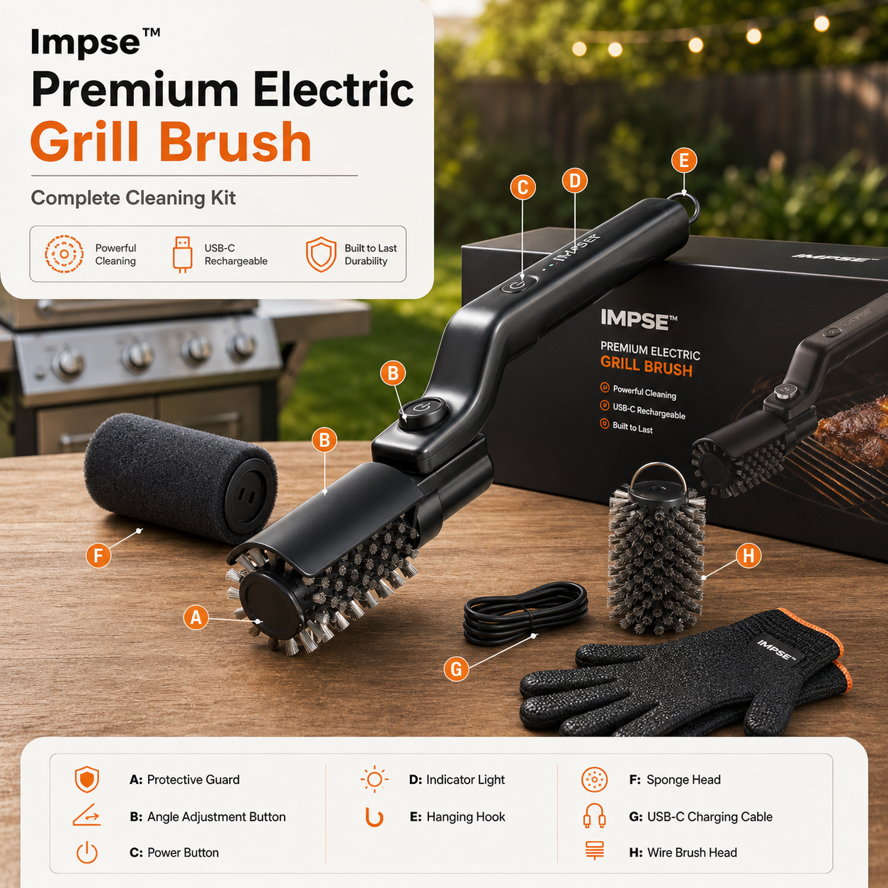 Impsse™ Premium Electric Grill Brush