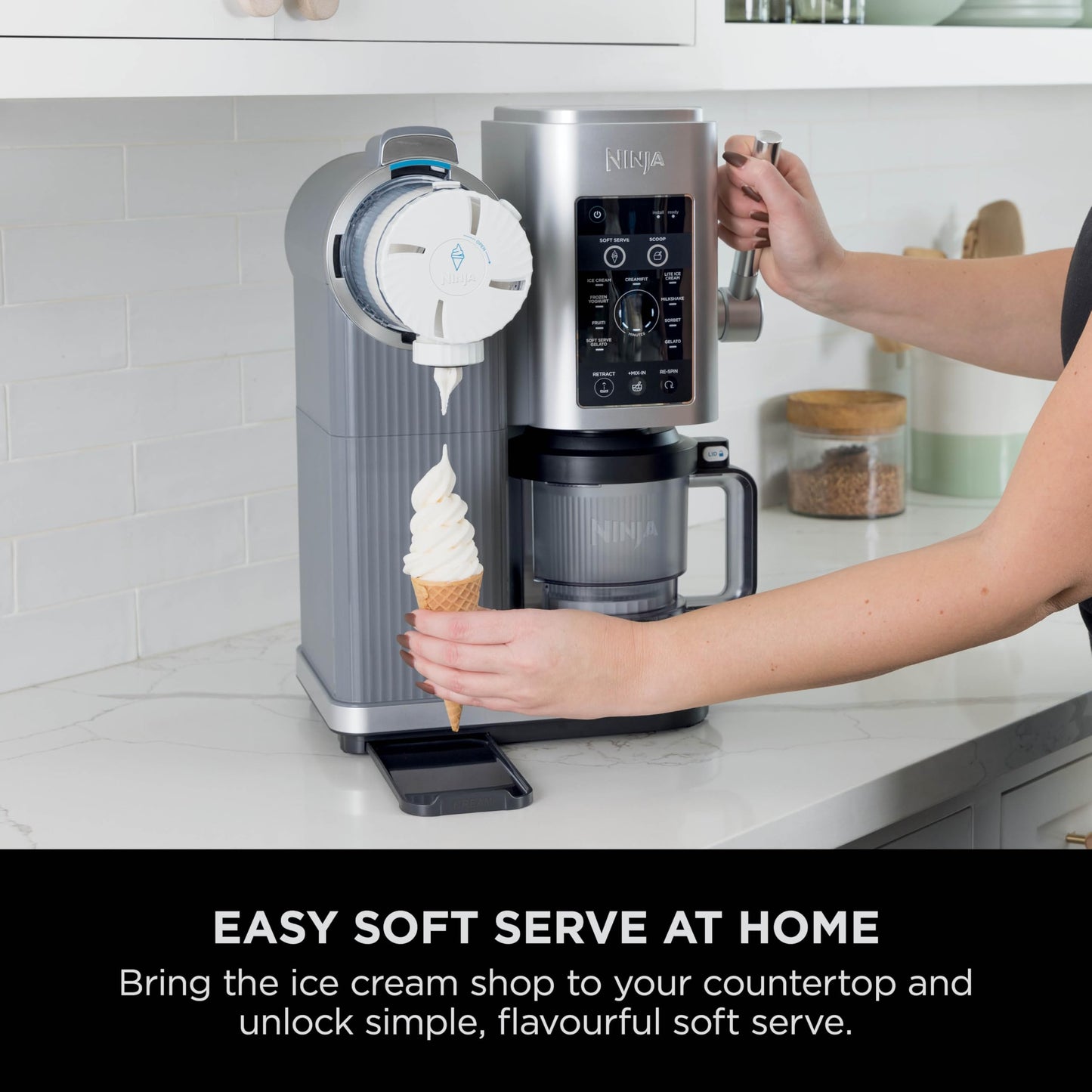 CREAMi Scoop and Swirl Soft Serve and Ice Cream Maker with 2x Tubs, 13 Functions, Makes Ice Cream