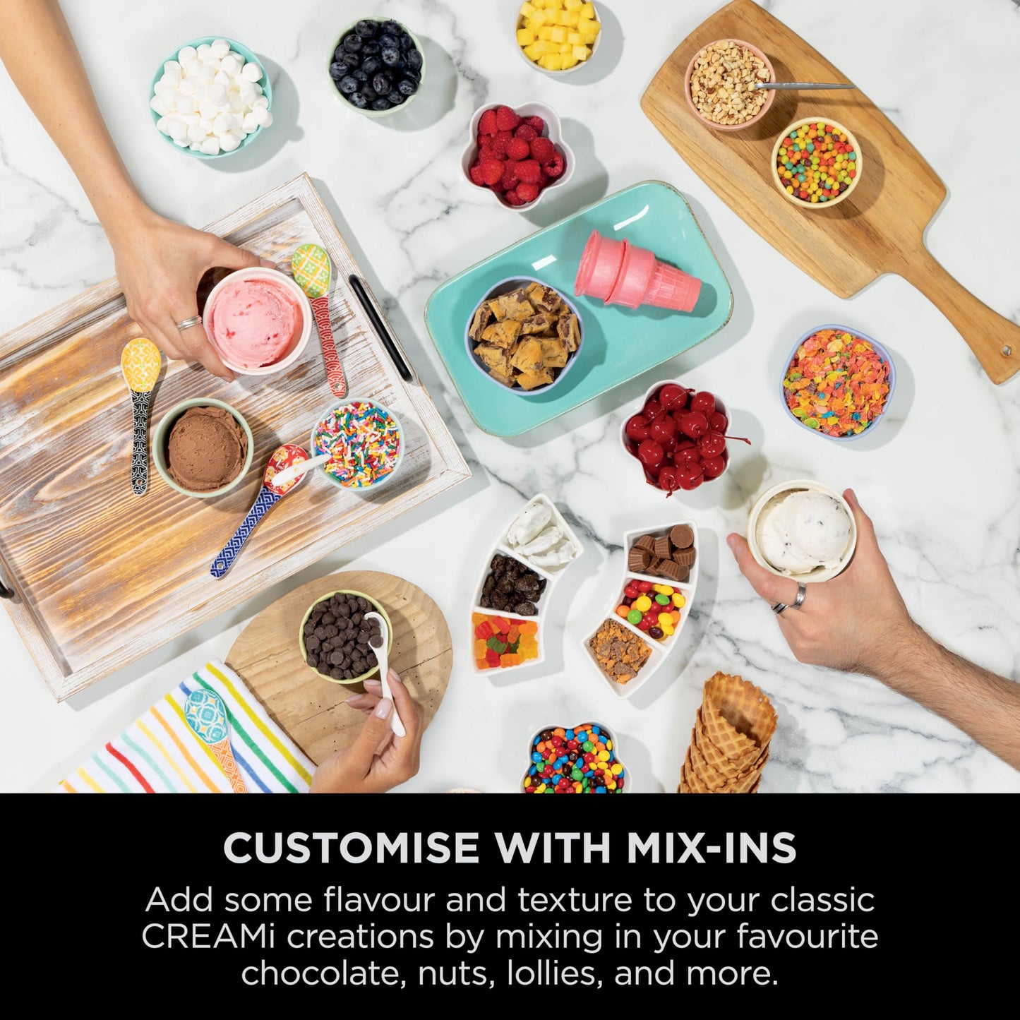 CREAMi Scoop and Swirl Soft Serve and Ice Cream Maker with 2x Tubs, 13 Functions, Makes Ice Cream