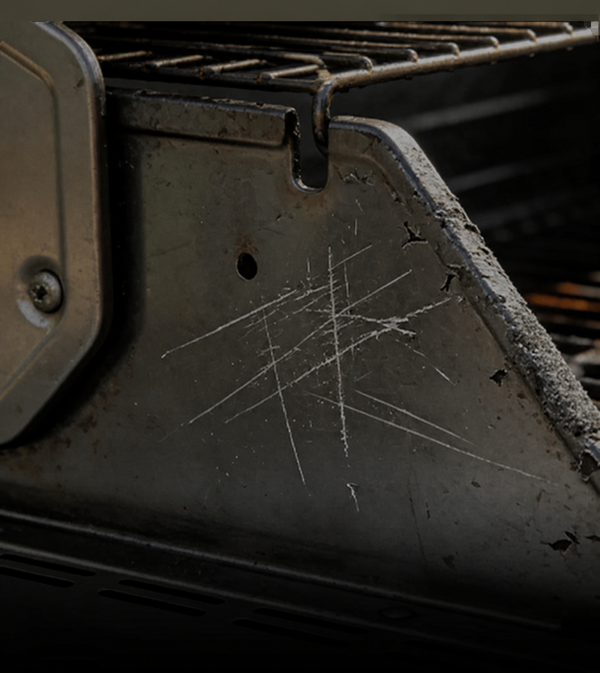 Scratches the grill